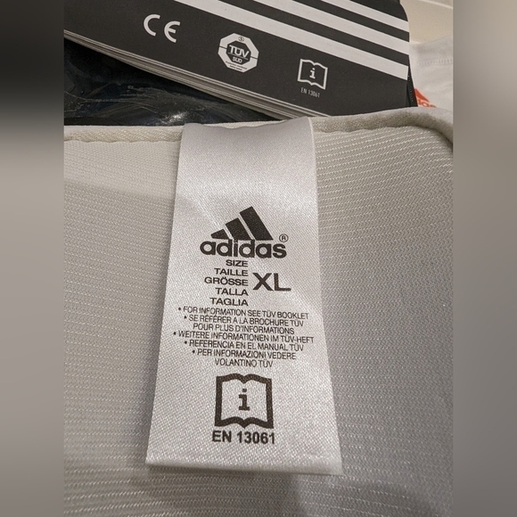 adidas soccer Shin Pads F50 Pro Lite  adult  XL 6'2" -6'5"  White/Blue - Picture 7 of 11